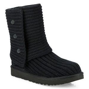 UGG Cardy Knit Boot Black Sz: 8